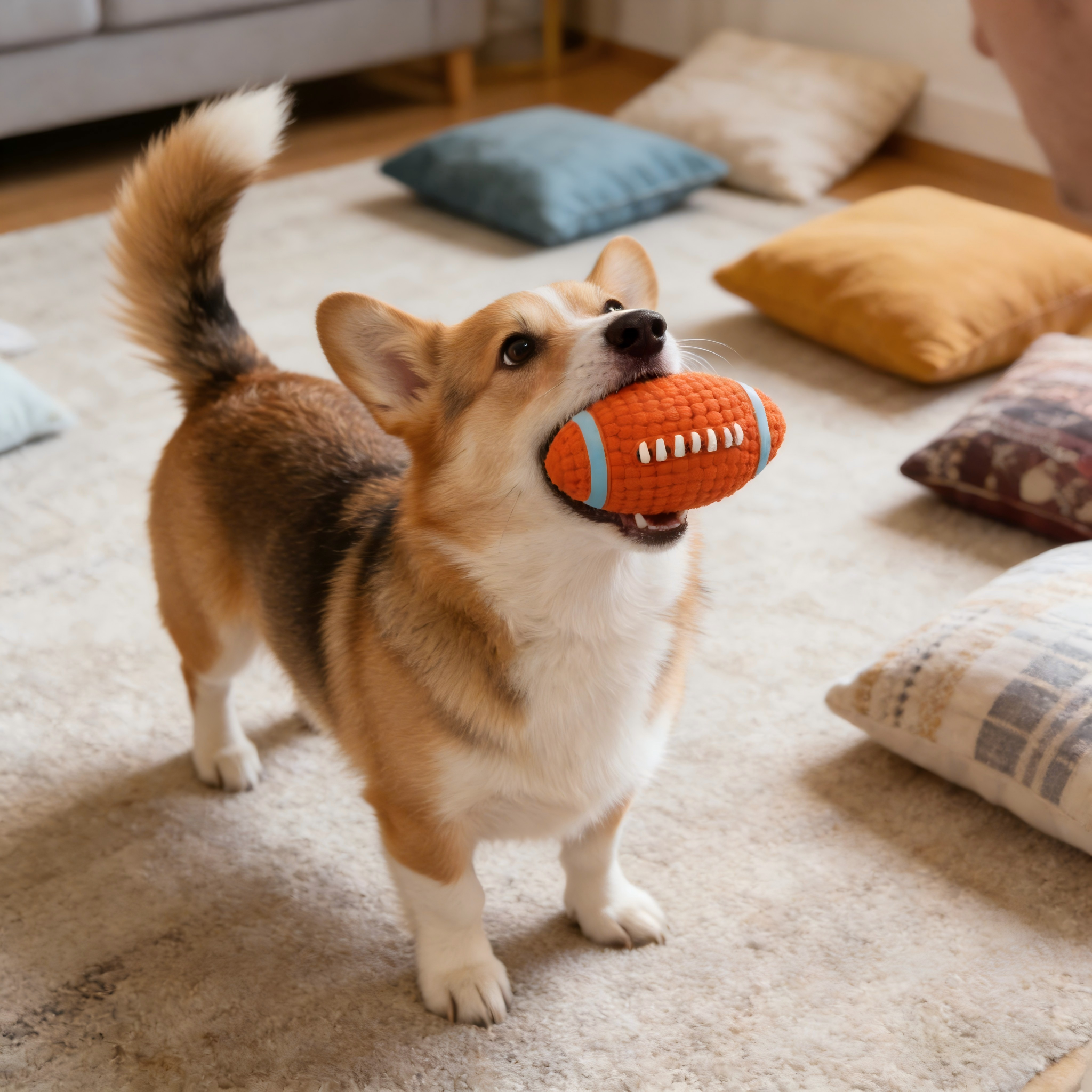 🐶 Super Bowl for Pups! Dental Chew Squeaker Ball – Champion Fun + Healthy Smiles 🏈