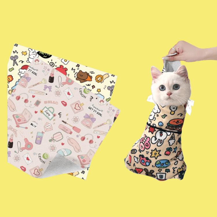 ✂️ Cat Nail Clipper Kit with Anti-Scratch Restraint Wrap | Safe Grooming Tool