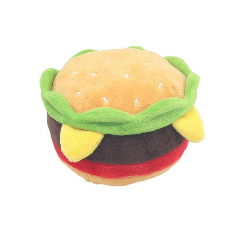 Hamburger Pet Plush Squeaky Toy French Fries