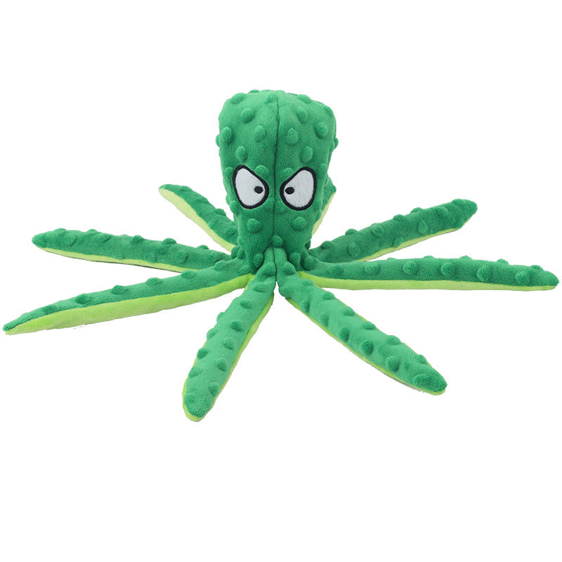 Pet Unstuffed Plush Toy Octopus Crinkle Paper Squeaker