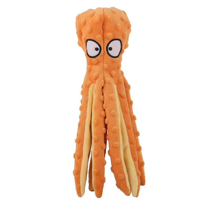 Pet Unstuffed Plush Toy Octopus Crinkle Paper Squeaker