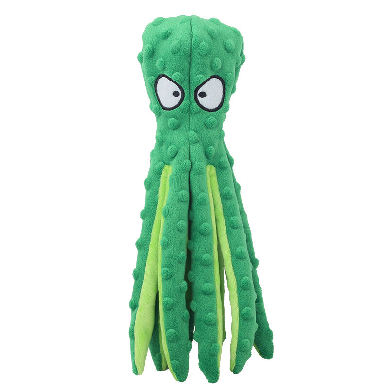 Pet Unstuffed Plush Toy Octopus Crinkle Paper Squeaker