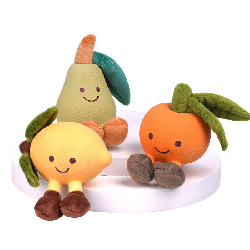 Fruity Fun Squeak Latex Plush Sound Dog Toy