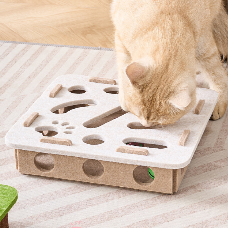 Cat Puzzle Felt Maze Box Cat Toys