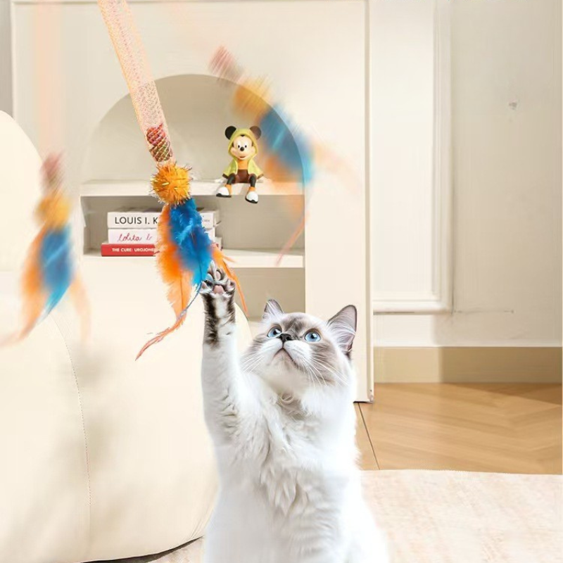 Cat Toys Cat Teaser Wand With Feather Bell