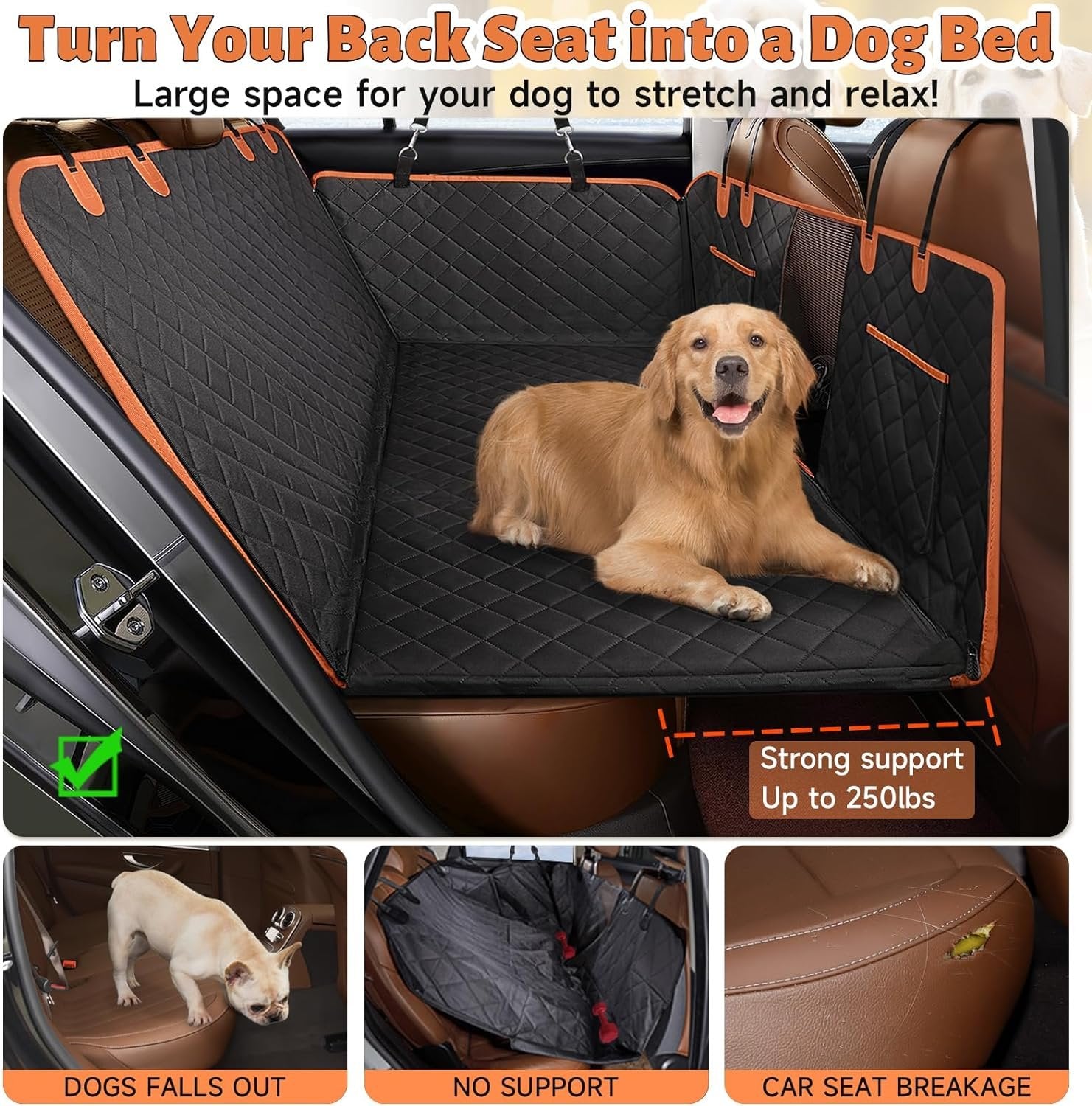 🐶 Hard Bottom Dog Car Seat Cover: Waterproof & Non-Slip + FREE SHIPPING