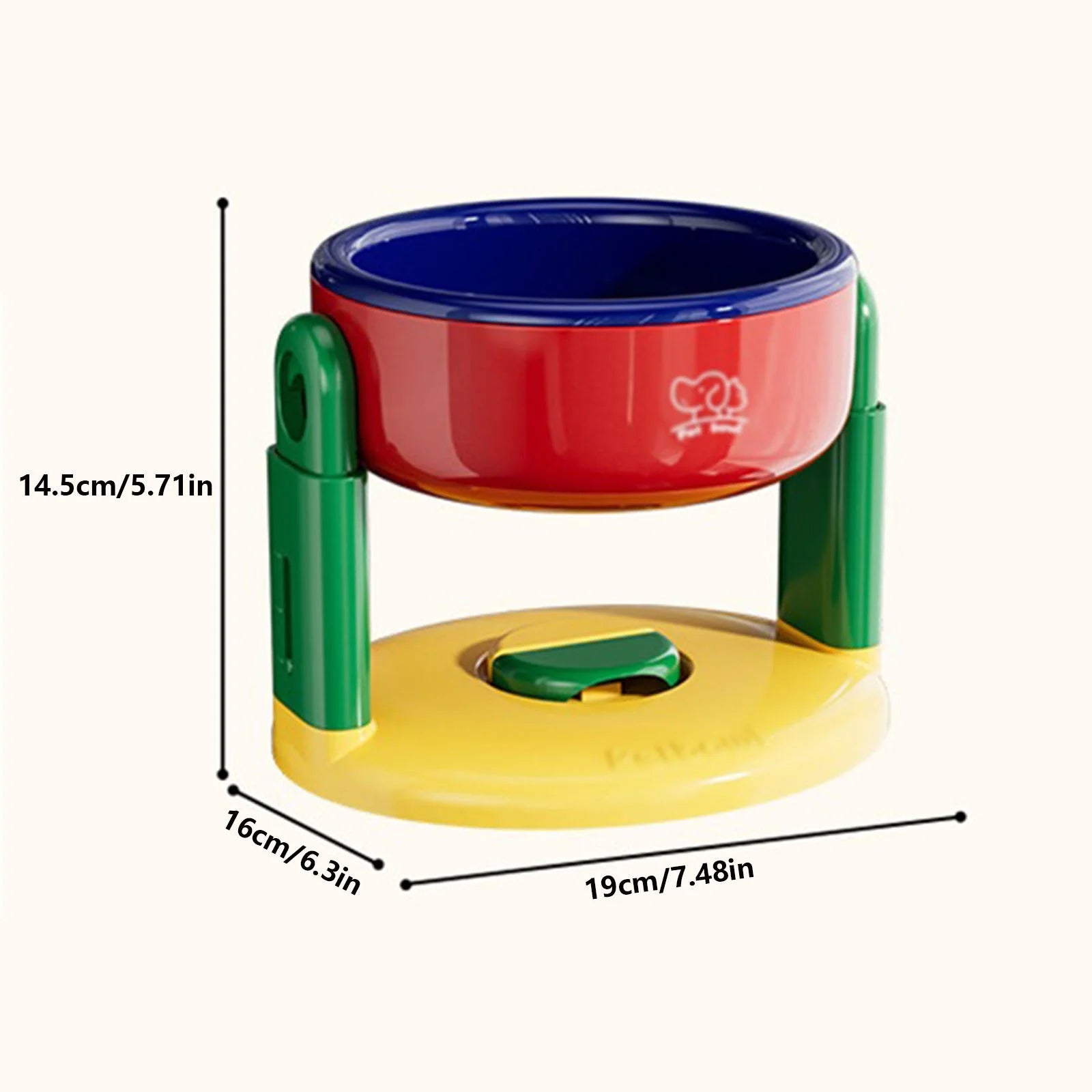 🐶😺 Adjustable Height Pet Bowl: Anti-Tip Suction Base for Dogs & Cats