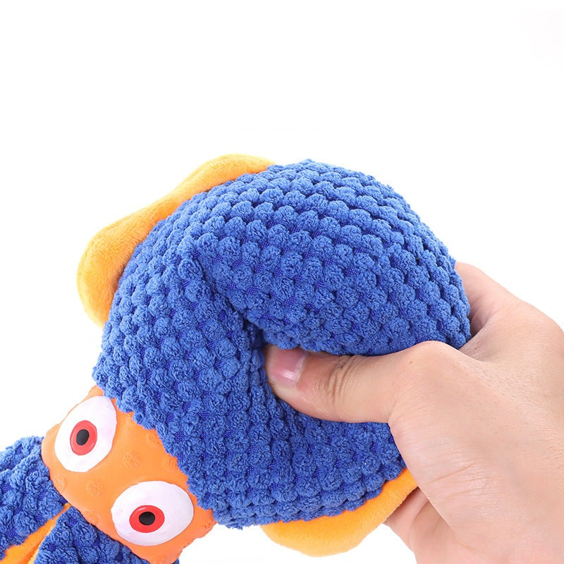 Pet Dog Plush Squeaky Octopus Toys Crinkle Paper