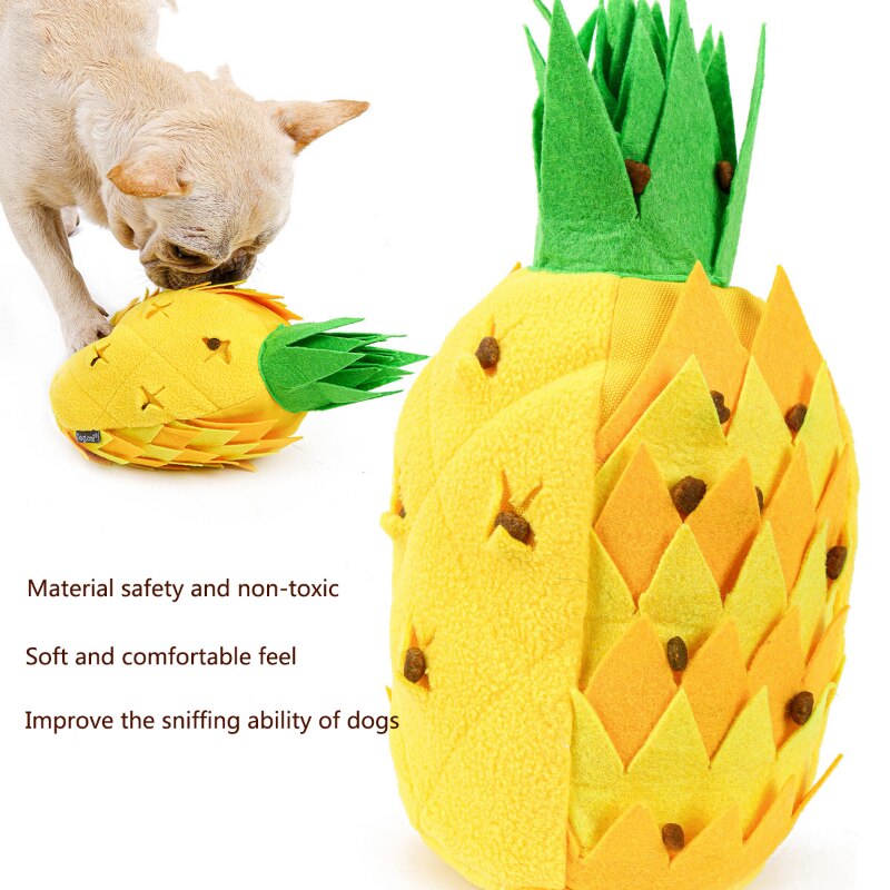 Pineapple Plush Squeak Dog Snuffle Toy