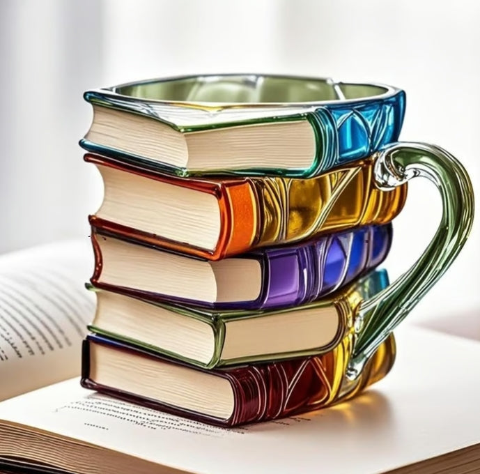 📖❤️ Sip with Your Favorite Stories: Hand-Painted Book Mug (Perfect Gift for Bookworms!)