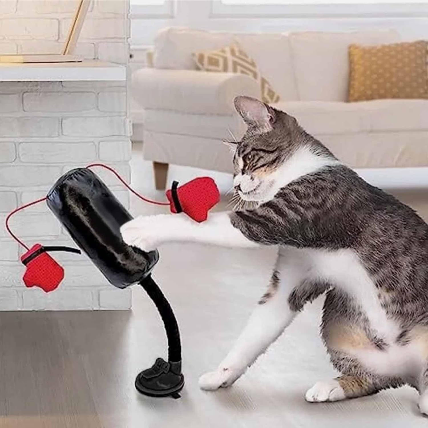 🎉 Fight Night For Cats! Boxing Bag Toy – Wobbles, Crinkles, & Keeps Them Busy!🥊